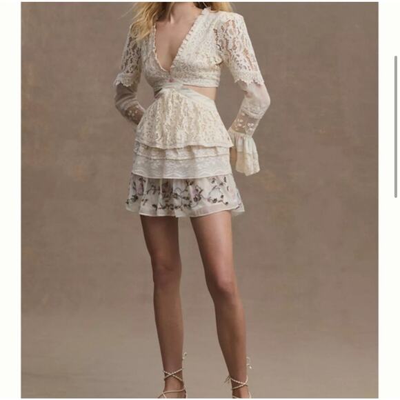 Loveshackfancy Floral Print Karine Mini Dress Magnolia Tea Size XS/S NWOT - Picture 6 of 12